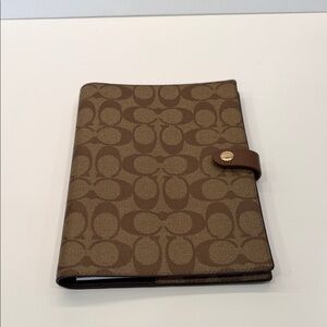Coach Brown Signature Notebook Cover